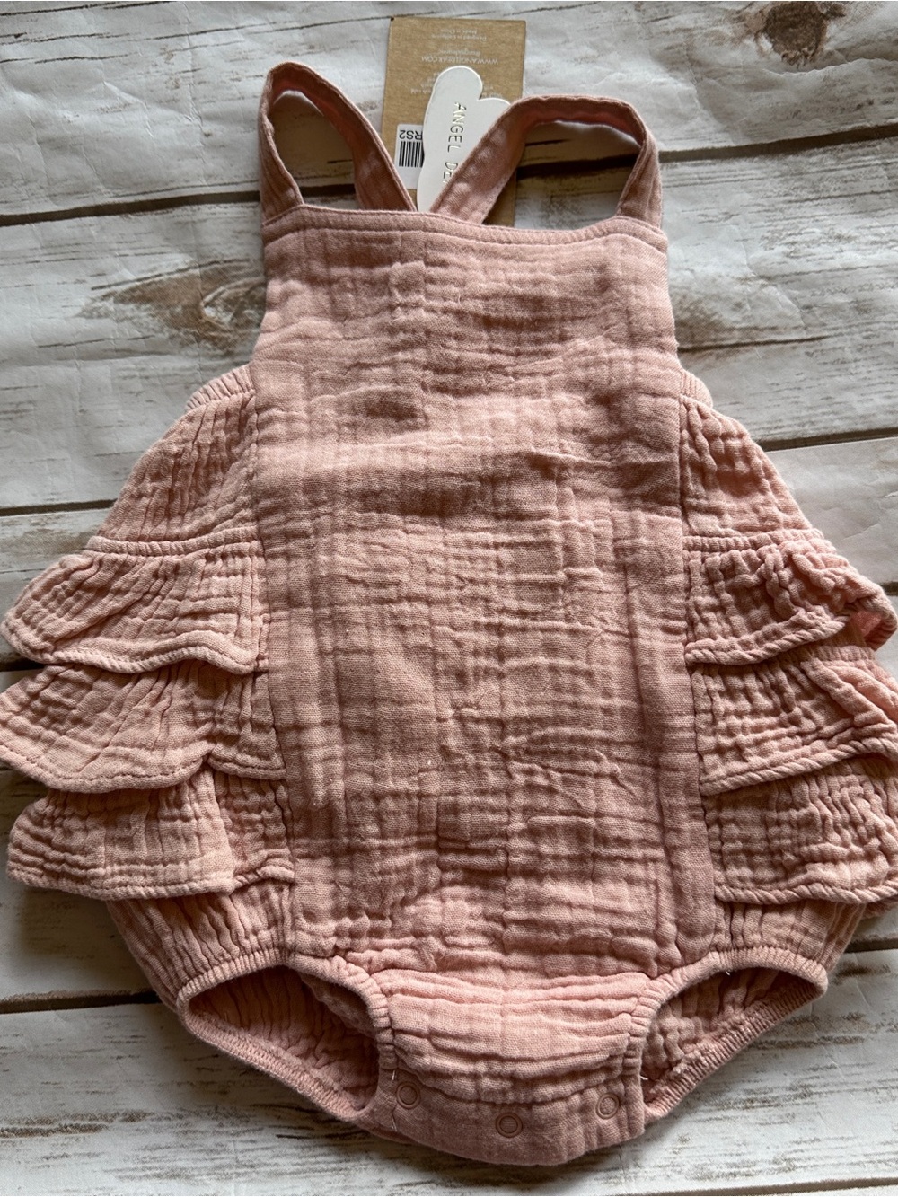 Angel dear pink romper nwt 3/6